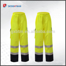 Pantalon de travail réfléchissant imperméable professionnel de haute qualité de pantalons de sécurité avec 2 poches